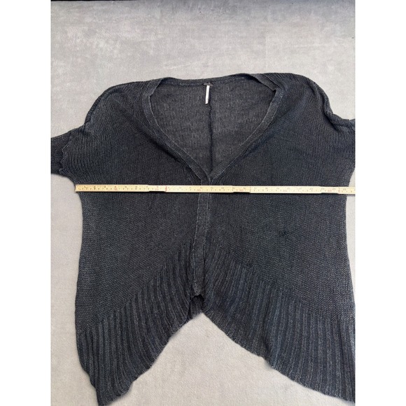 Free People Charcoal Grey Oversized Knit Duster Cardigan Sweater Size Small - Picture 3 of 9